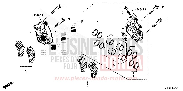 ETRIER DE FREIN AVANT (CBR1000SP) von CBR1000RR SP SP1 SP2 GRAND PRIX RED (R380) von 2020